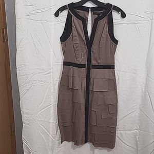 Women's BCBGMAXAZRIA Brown and Black Layered Dress Size 0